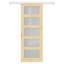 Porte de grange en verre givré massif 5-Lite avec trousse de quincaillerie d'installation pour rail caché-114224186