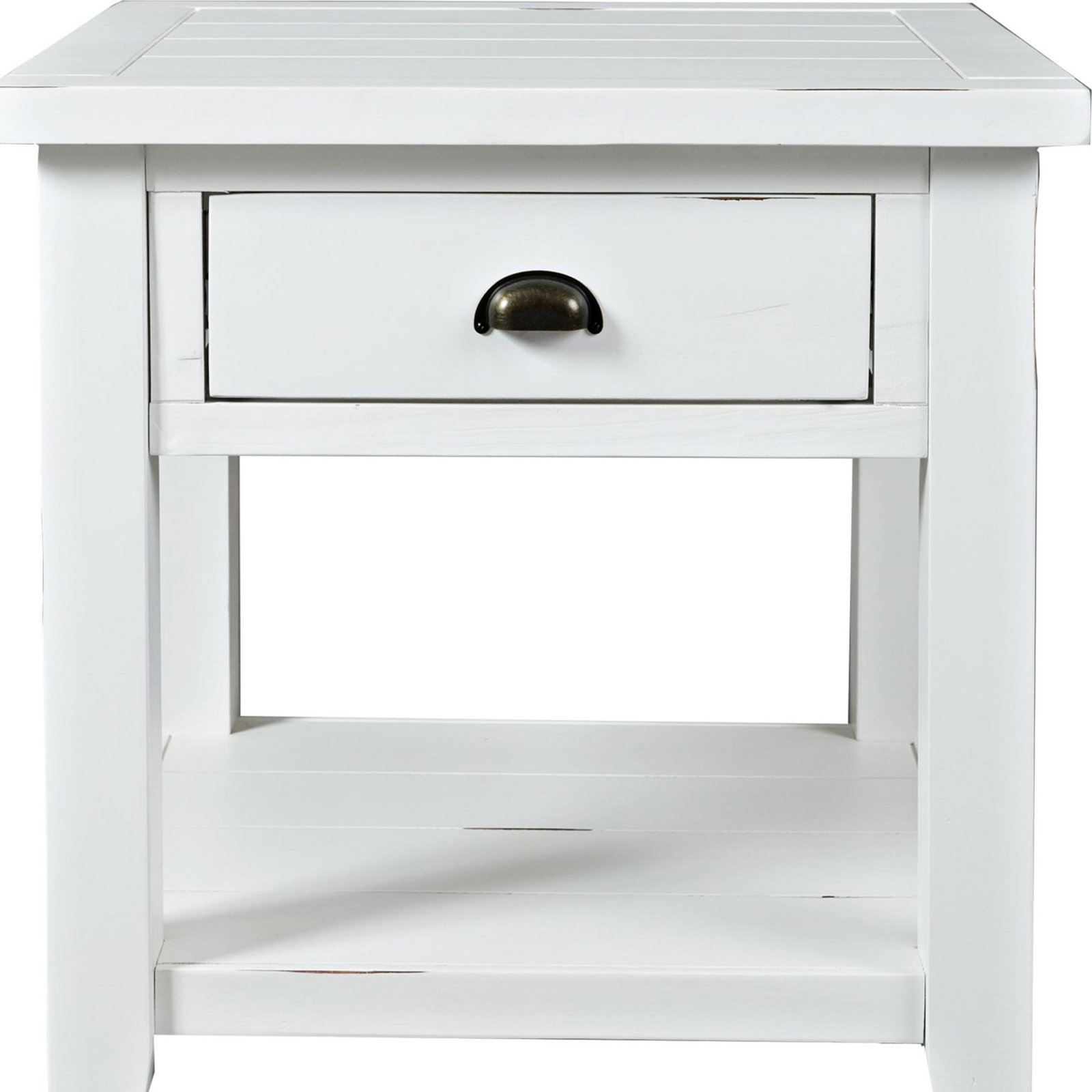 Castile 24" End Table, Weathered White