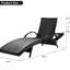 Lot de 2 chaises longues d'extérieur noires, ergonomiques et ondulées, réglables, avec table d'appoint. Testées et inclinables, ces chaises longues coulissantes de patio offrent un confort optimal.