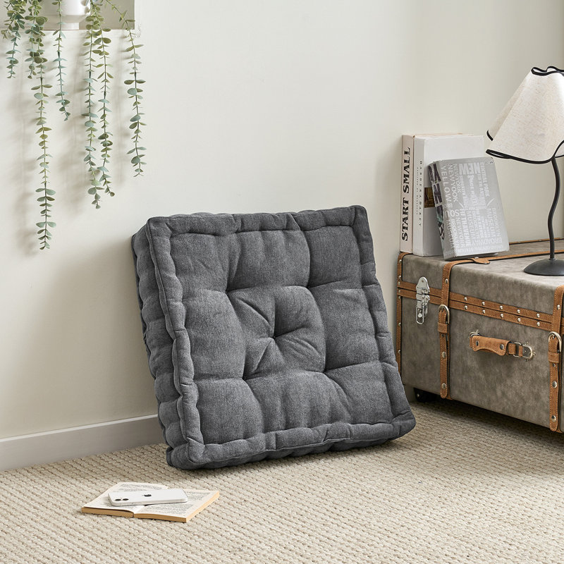 Rainha® - Classic Tufted College Cushion, Dark Gray