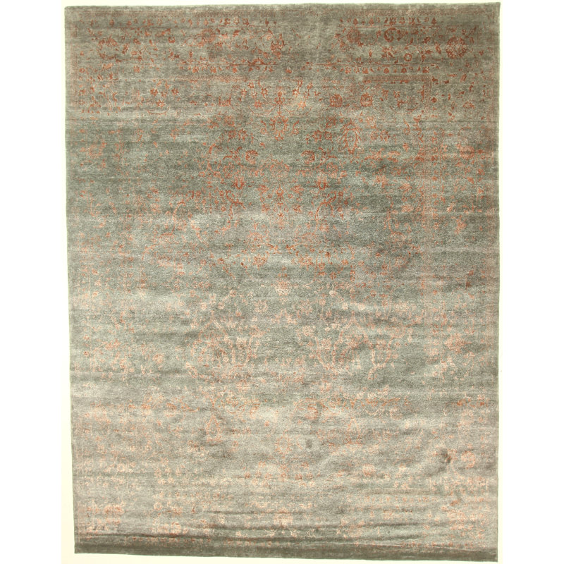 Tapis de zone en laine 9 pi 2 po x 11 pi 9 po main one-of-kind noué la brown