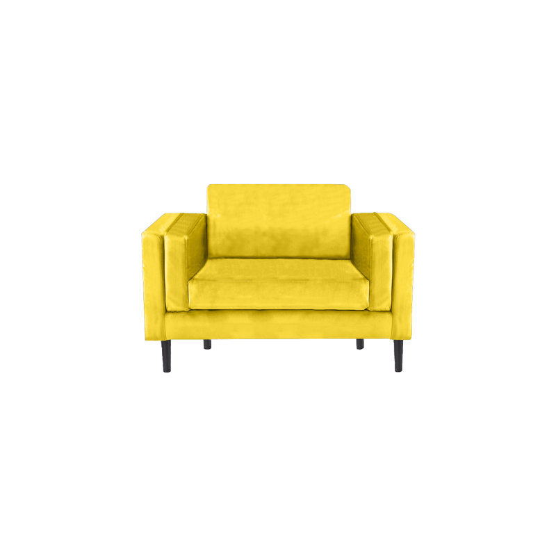 Deavian Velvet Armchair, Lemon