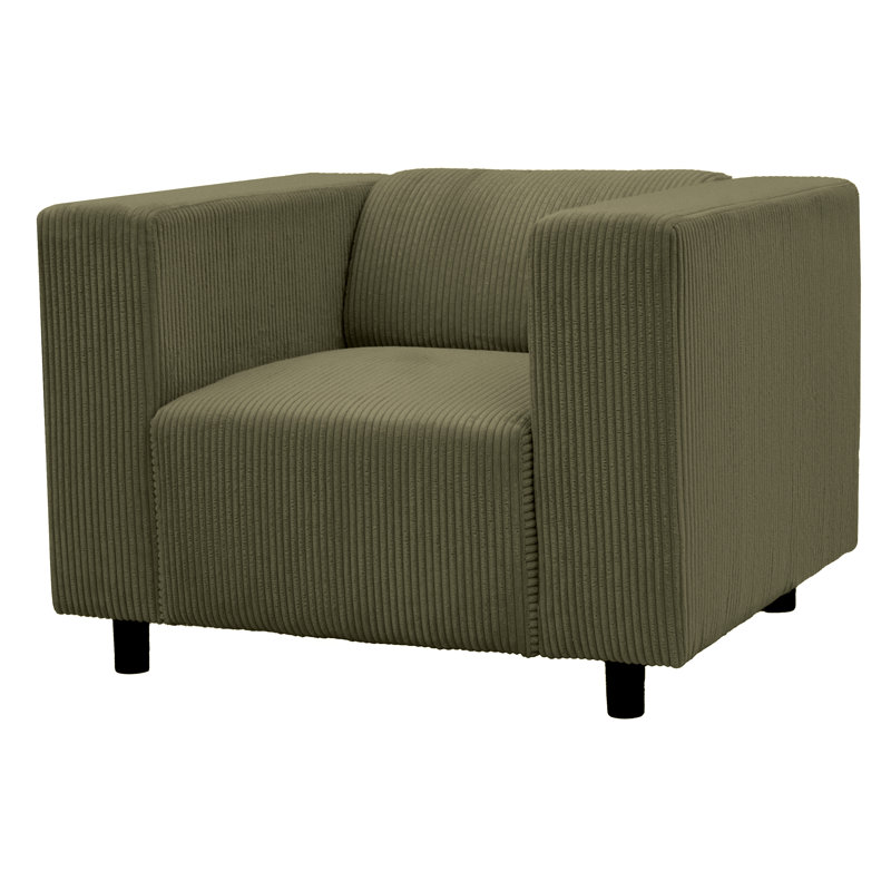 Upholstered Corduroy Club Chair, Green
