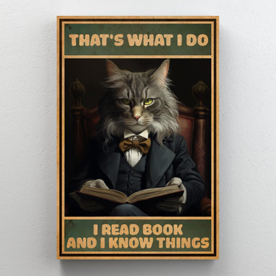"Chat que je lis des livres et je sais choses" - 1 pièce