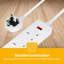 GEEPAS 4 Gang Extension Lead, 2M Cable | 4-Way Plug Extension Cable with Neon Indicator Light | Wall Mountable & Multi Socket Mains Strip for Home Bedroom Office | Heavy Duty UK Plug | White-129015004