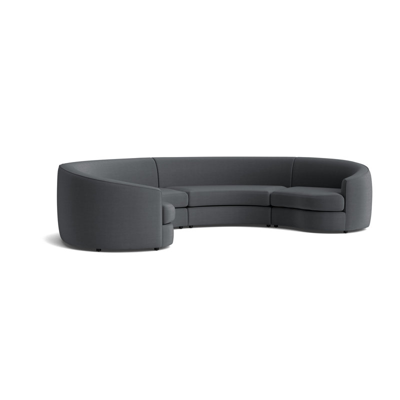 Giselle Sectional, Performance Linen - Charcoal