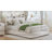 White Queen Bed Frame with Headboard, Metal Platform Bed Queen Size with 2-Tier Bookshelf Storage, and 4 Storage Drawers & Charging Station Type C, Leather Fabric No Box Spring Needed-75694356-75694362