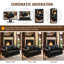 Canapé de 41,3 po rembourré en similicuir avec garniture cloutée et accoudoirs roulés, canapé de style Mid-Century Chesterfield avec capitonnage à boutons, comprend 1 oreiller-1832772125
