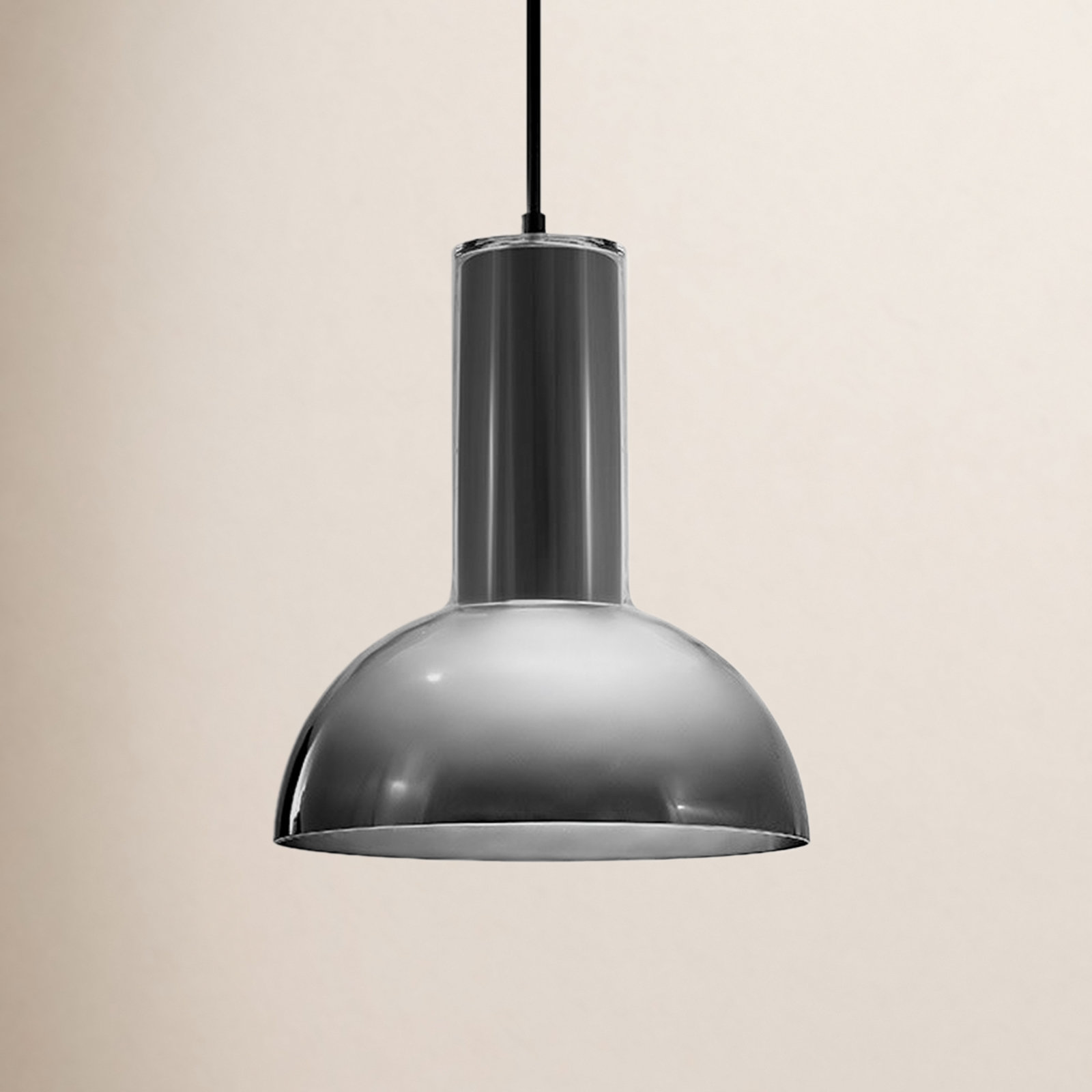 Ombra Single Light Steel Dimmable Pendant, Black