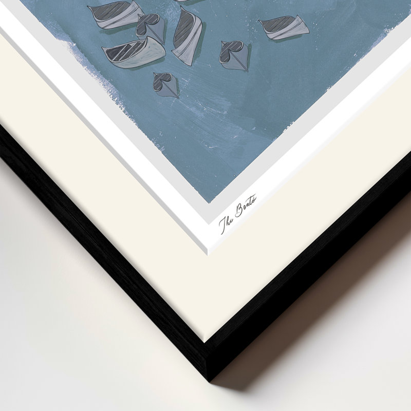 The Boats, Black, 24" H x  32" W