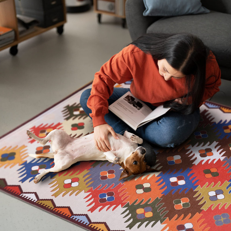 Traditional Area Rug Modern Non Slip Mat Large Entryway Rugs Washable Carpet Pad for Bedroom - 303, Rectangle 120 x 180 cm