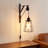 Farmhouse Plug in Wall Sconce, Metal Wall Lamp Cage with Pulley Lift