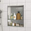 21" X 17" Stainless Steel Shower Niche Double Shelf, Brushed Nickel