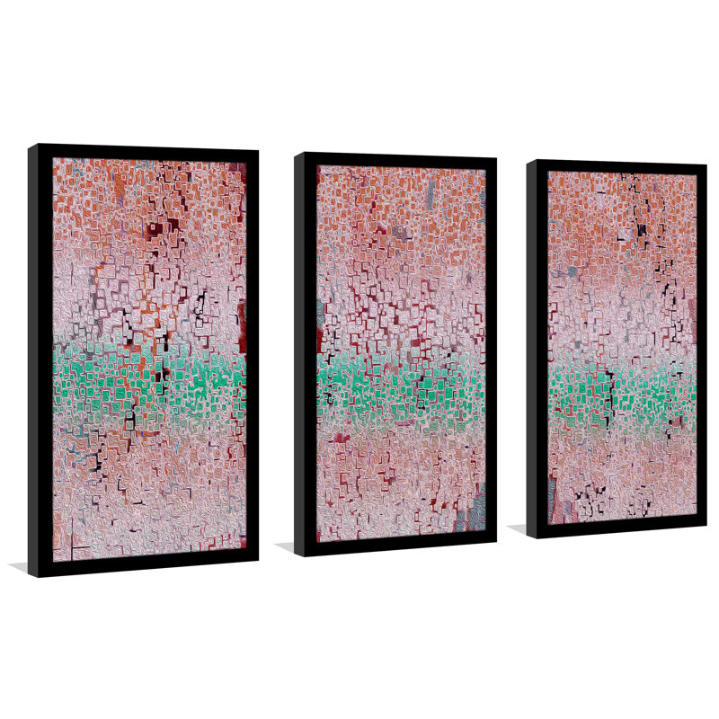 « illusion or asolo », ensemble de 3 reproductions d’art encadrées, L 52,5 po x H 33,5 po x P 1 po, Cadre noir