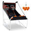 Jeu d'arcade de basketball pliable, jeu de basketball intérieur pour 2 joueurs, sport à deux coups avec 5 balles, 8 modes de jeu, tableau de pointage électronique et pompe de gonflage, pour enfants, adultes (noir et blanc)
