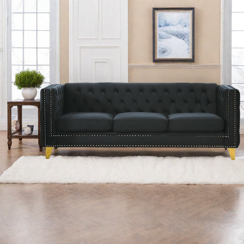 Elegant Modern Velvet Upholstered Sofas For Living Room