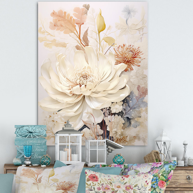 Décoration florale kaléidoscope harmonie I - Fleurs, Toile tendue, H 20 po x l 12 po x P 1 po