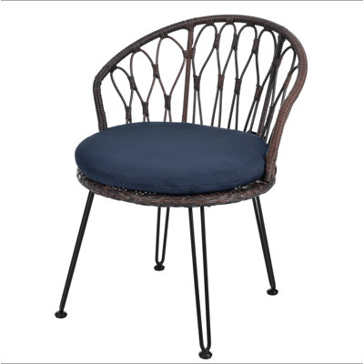 Ensemble de loisirs d'extérieur, 2 chaises simples en rotin avec une table ronde en verre, idéales pour les patios, les balcons et les cours