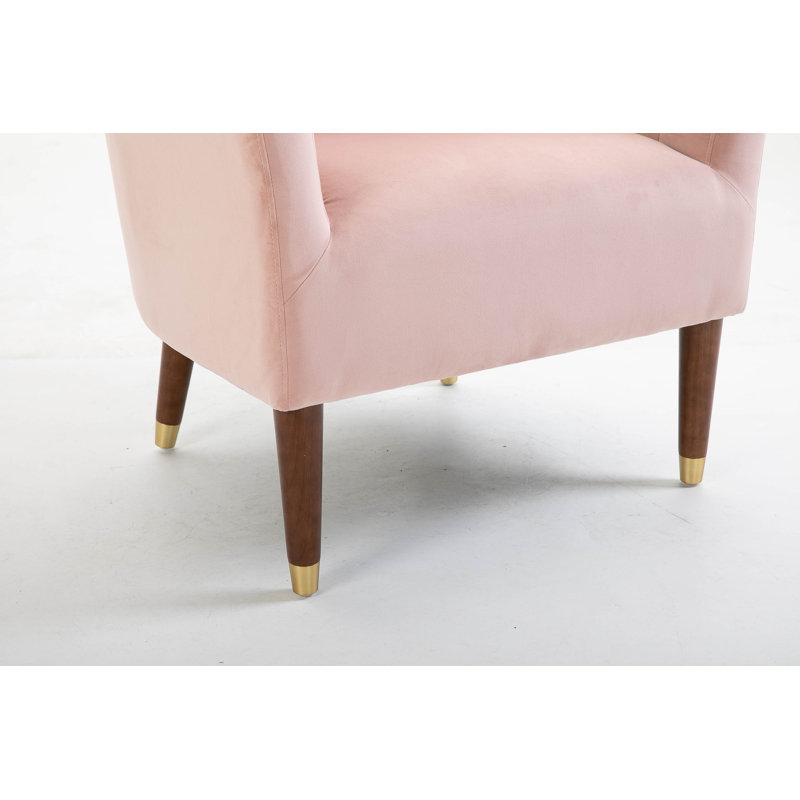 Arthur Velvet Barrel Chair, Blush Pink