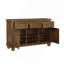 Armoire à vin de style cerisier traditionnel 1Pc avec tiroir de rangement et support à vin pour 8 bouteilles