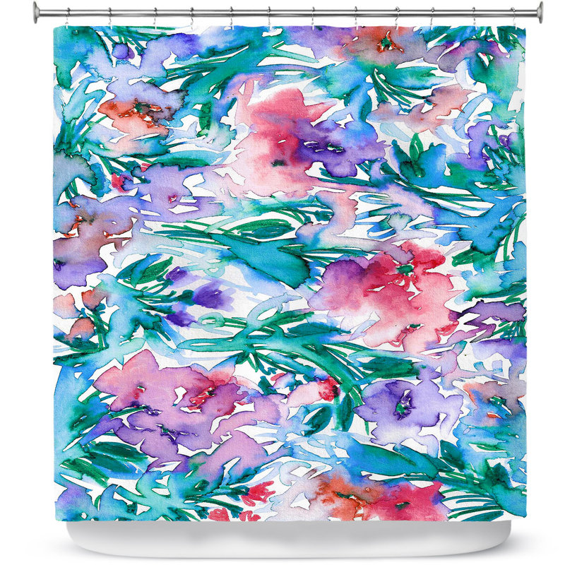 Rideau de douche simple floral destiny 1 Lulsgate, Rouge / Mauve