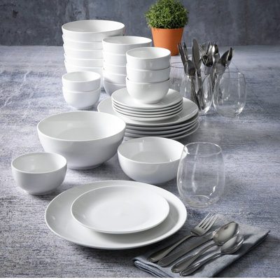 Gibson All U Need 60 Piece Ceramic Dinnerware Combo Set With Drinkware And Flatware