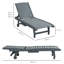 Outsunny Garden Patio Sun Lounger with Built-In Table Grey