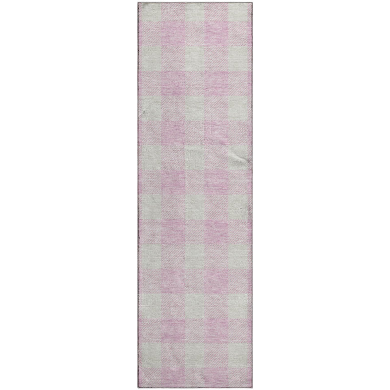 Premium Machine Washable Prisco Pink Rug, Runner 2'3" x 7'6"