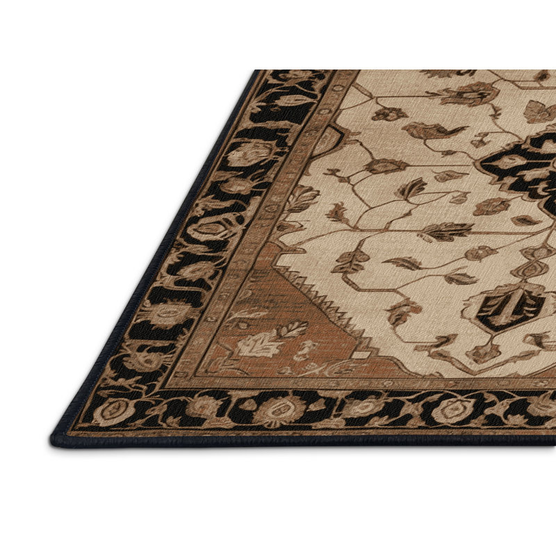 Tapis brun lavable à la machine, Rectangulaire 8 pi x 10 pi