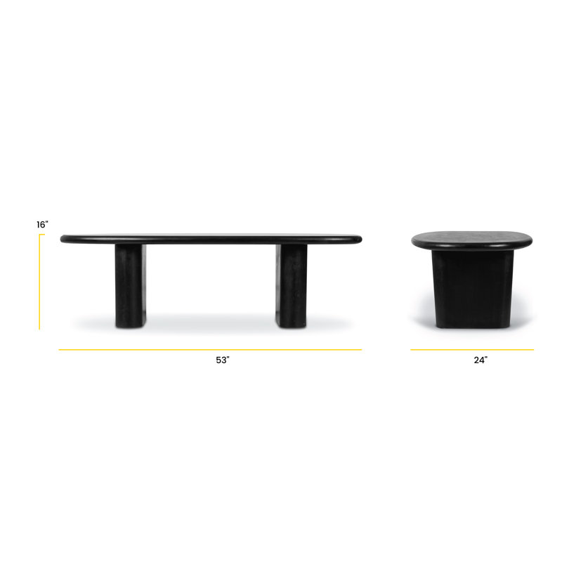 Athena 53" Solid Wood Coffee Table, Black Sable