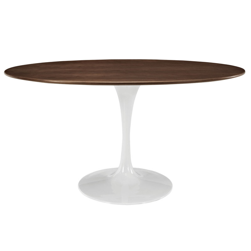 Silver Orchid Fein Oval Dining Table, White, 29.5" H x 35.5" W x 60" L, Gold
