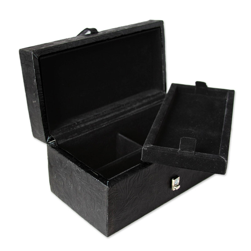 Boîte à bijoux en cuir Mughal Romance