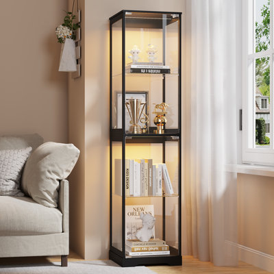 15.7 "W Transparent Display Cabinet With Led Lights by Wrought Studio