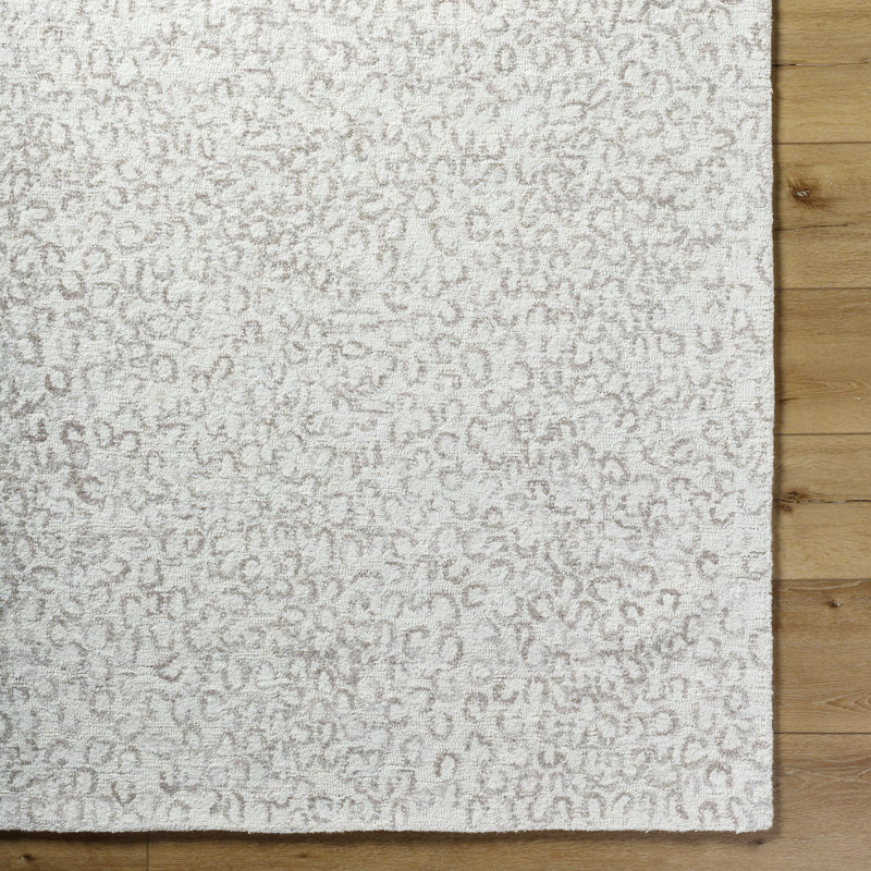 Buckholts Hand Tufted Wool Area Rug in Light Silver/Sterling Gray, Rectangle 9' x 12'