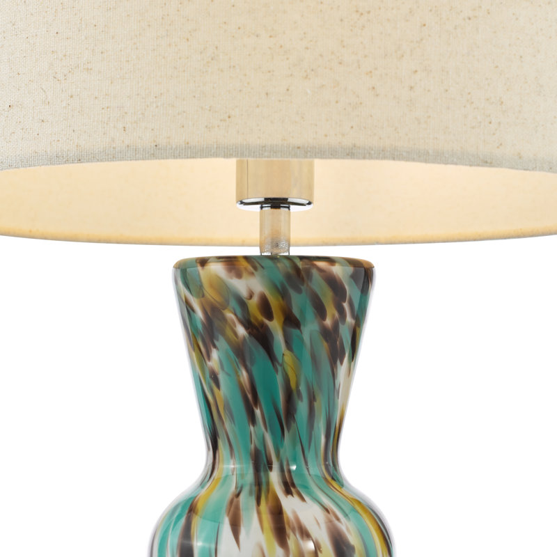 Glass Table Lamp Lamp, Natural, Green