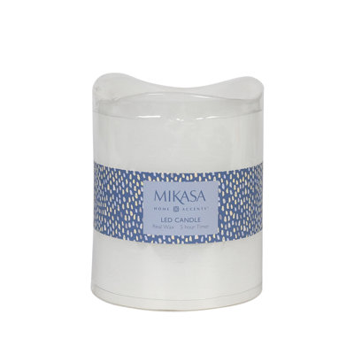 Wavy Top LED Unscented Wax Flickering LED Pillar Candles