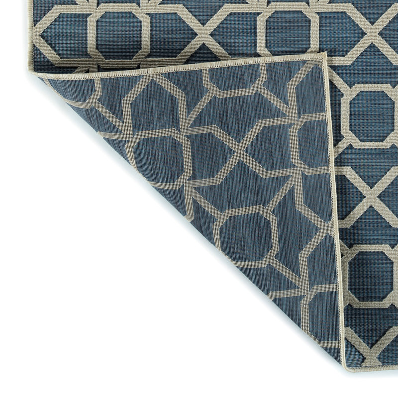 Tapis rectangulaire contemporain, transitionnel, géométrique, texturé, haut-bas