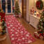 Red Christmas Runner Rug, Washable Holiday Carpet for Hallway and Kitchen