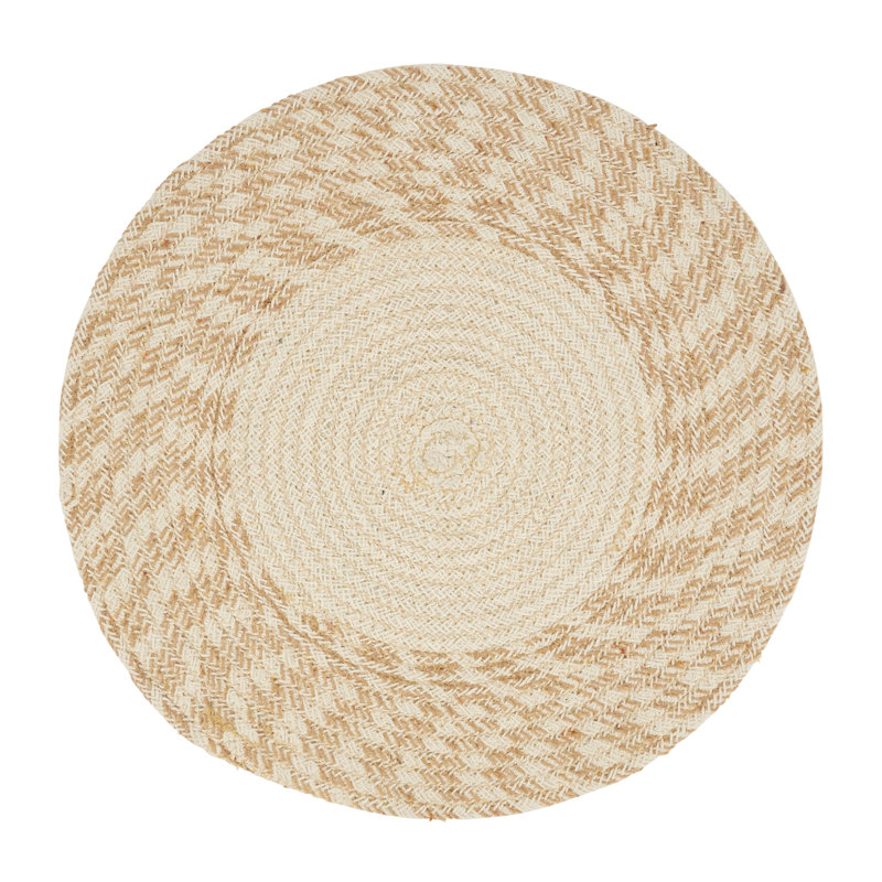 Natural Hand Braided Cotton Round Placemats, Set of 4