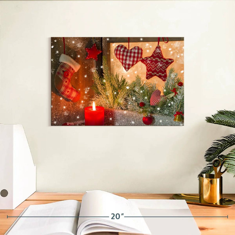 Décorations de Noël rouges, H 8 po x l 12 po