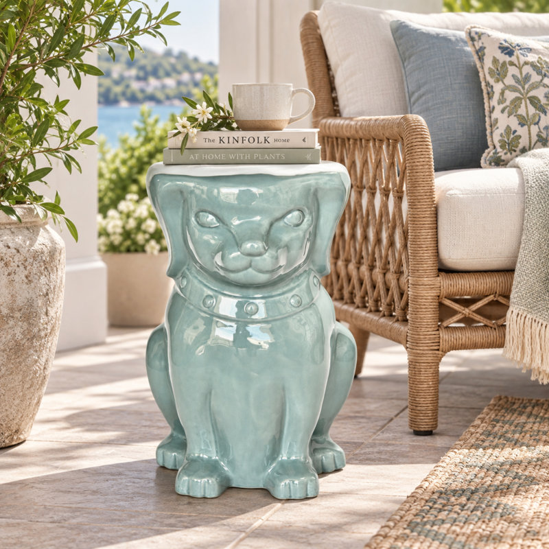 Foo Dog Ceramic Garden Stool
