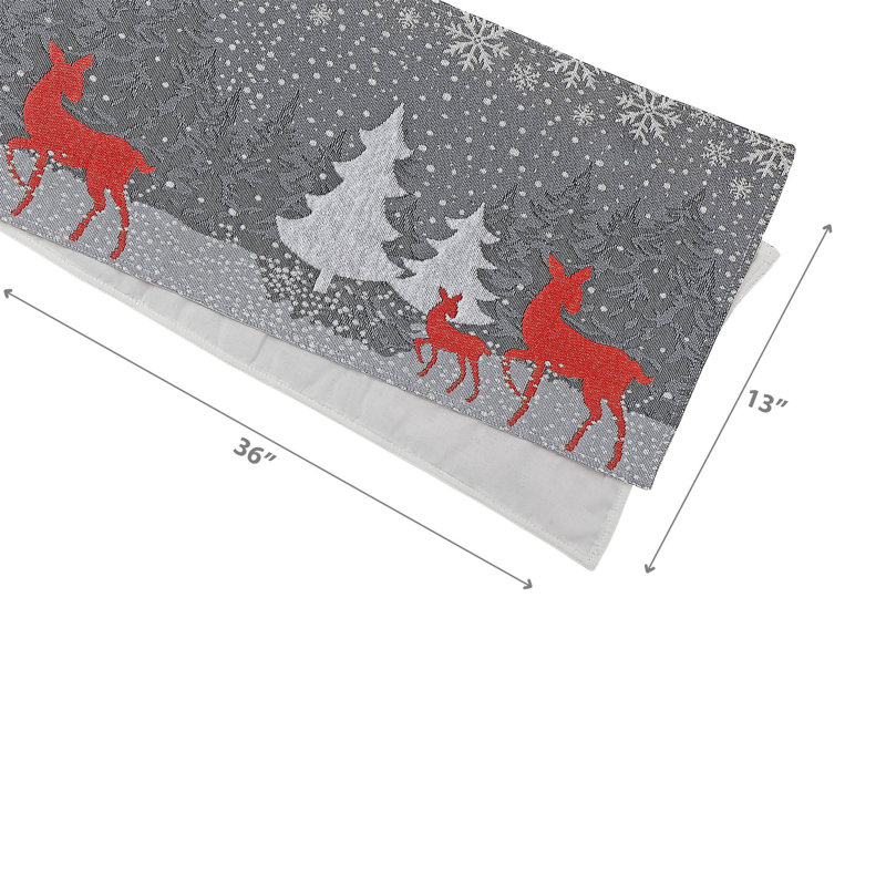 Tapestry Table Runner Reindeer And Tree - Set Of 2, 2