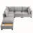 90" U-shaped Sectional Sofa Modular Sofa Couch with a Movable Ottoman , a Coffee Table with Hidden Charging Devices for Living Room-790414989