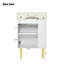 Meuble-lavabo blanc 21,6 po, armoire combinée, meuble de rangement pour salle de bain, lavabo simple en céramique, rangement à gauche-121615329