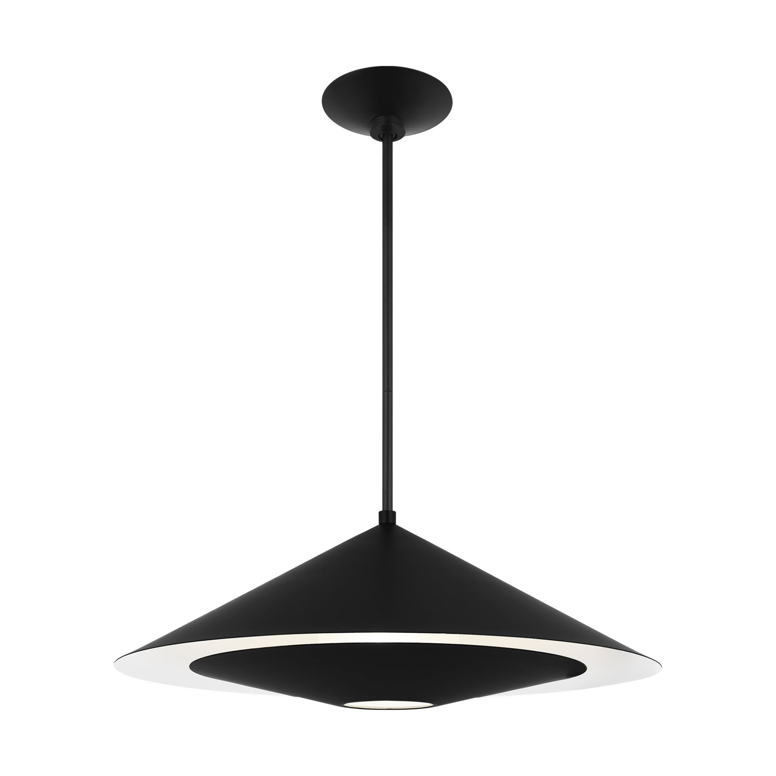 Dimmable Single Light Pendant, Midnight Black, 63.25" H x 24" W x 24" D