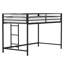 Lit mezzanine simple «Space Saving» - Structure en métal avec garde-corps et, sans bruit, aucun sommier nécessaire pour la chambre à coucher Noir Installation facile Installation rapide