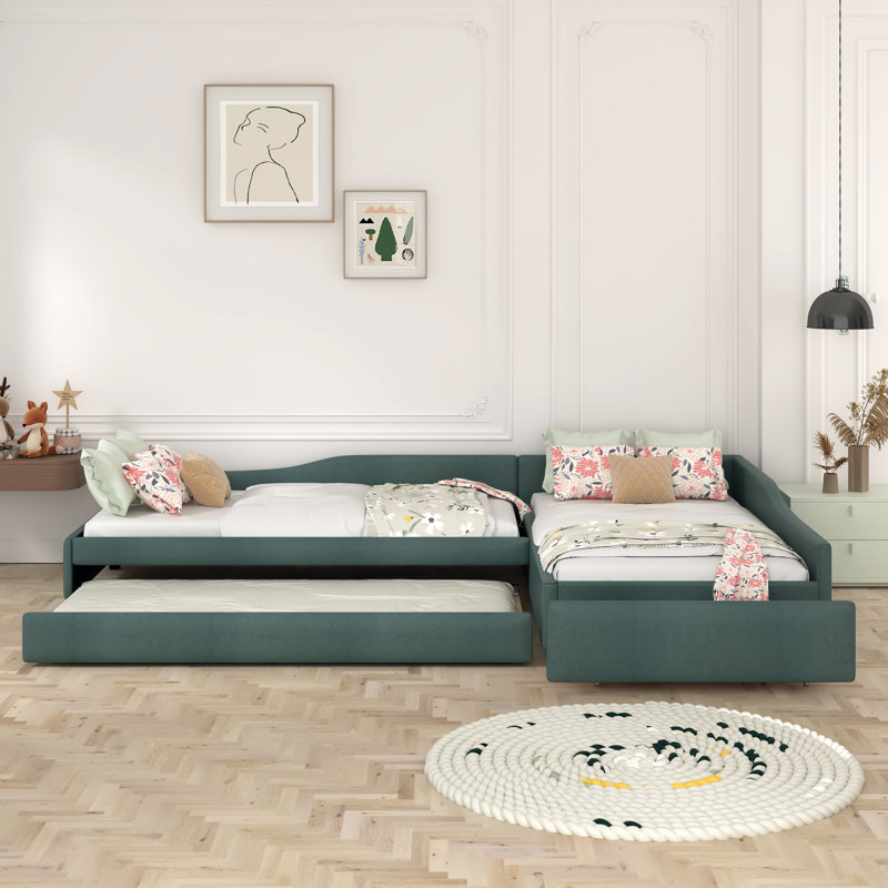 Mirriah Upholstered Storage Bed, Green