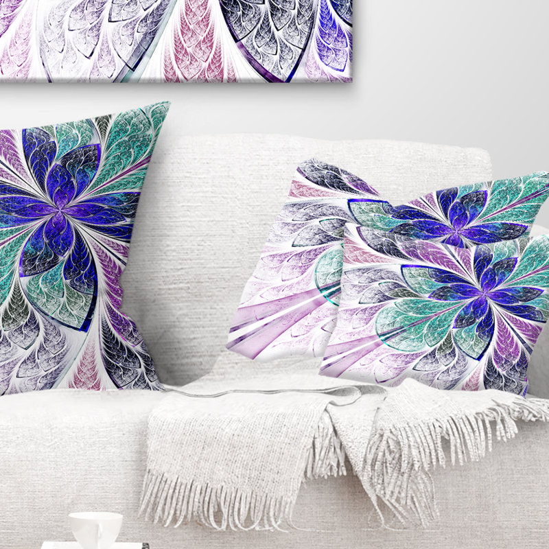 Coussin lombaire à motif floral fractal