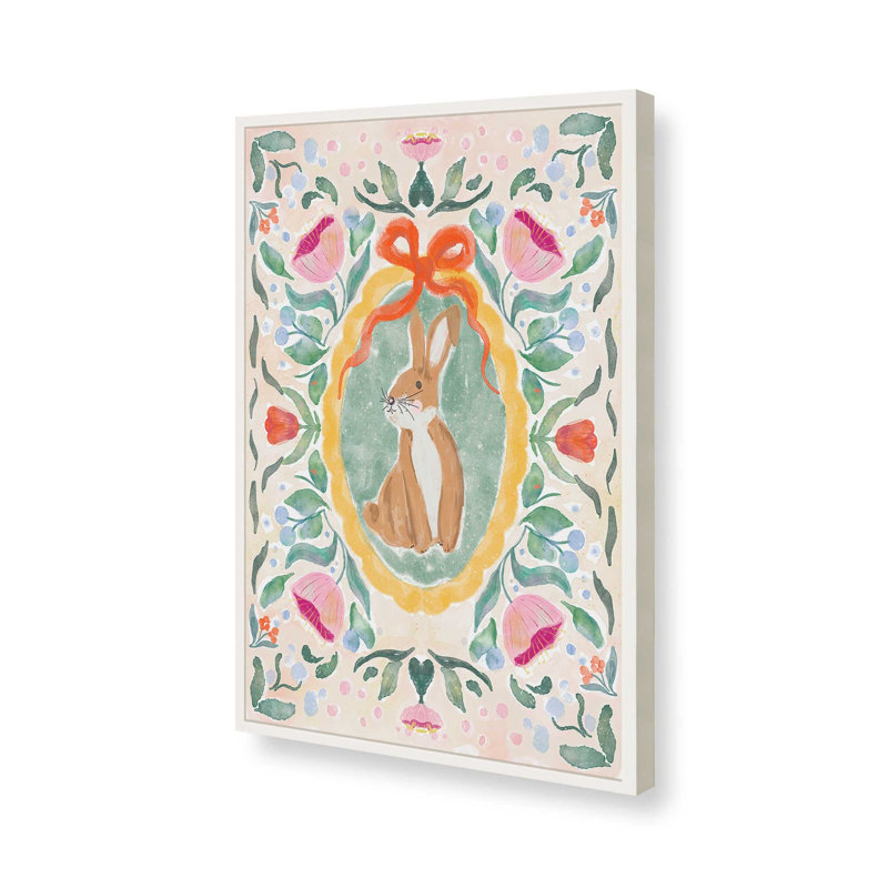 «Enchanting Victorian Bunny III» par Agnes 91, reproduction d'art sur toile, H 16 po x l 12 po, Blanc