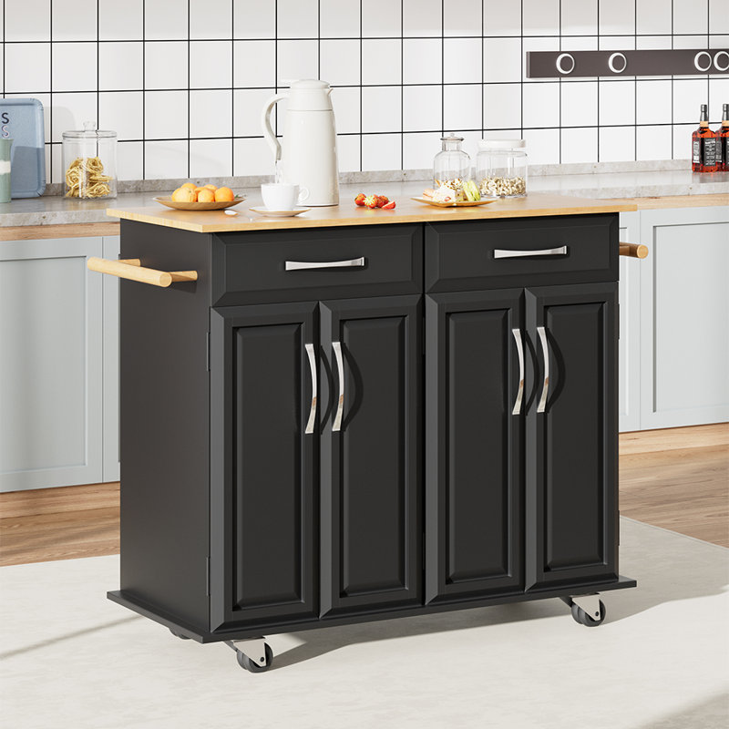 Stanford Kitchen Island, Black